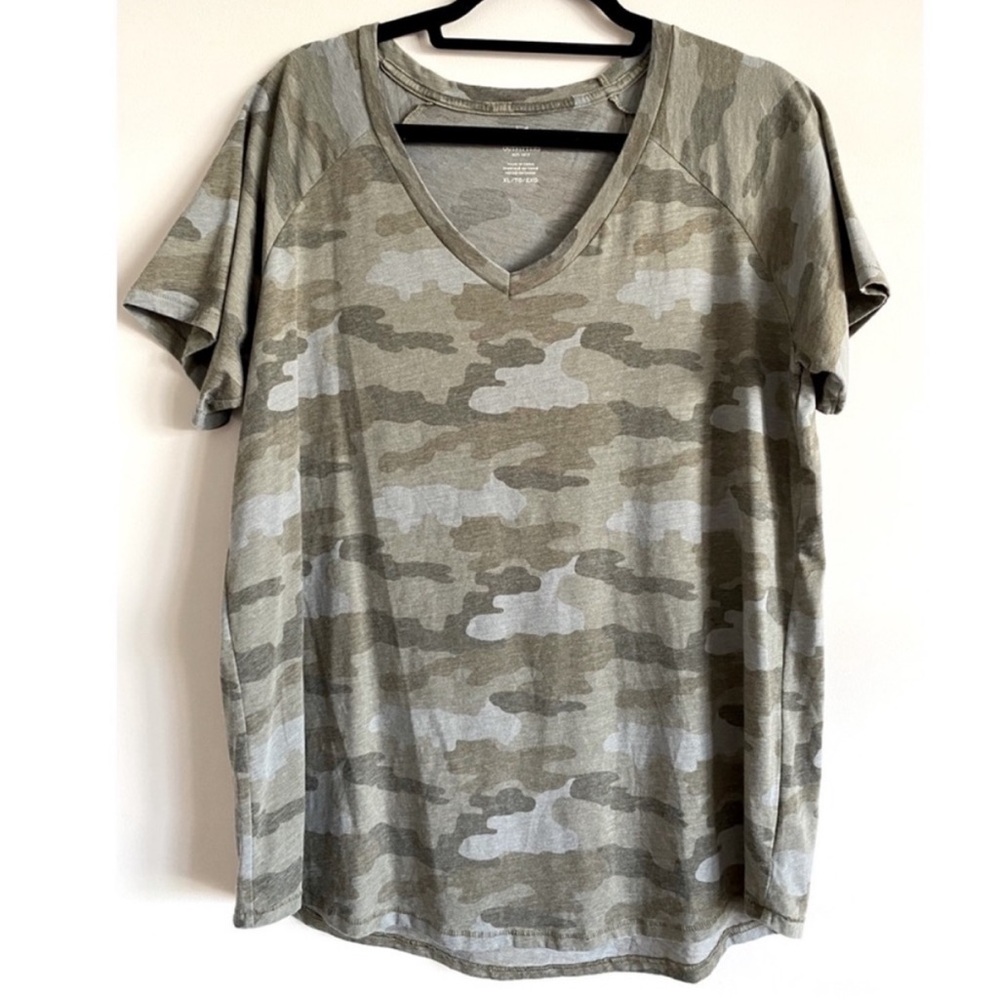 Camo V-Neck Women's Top